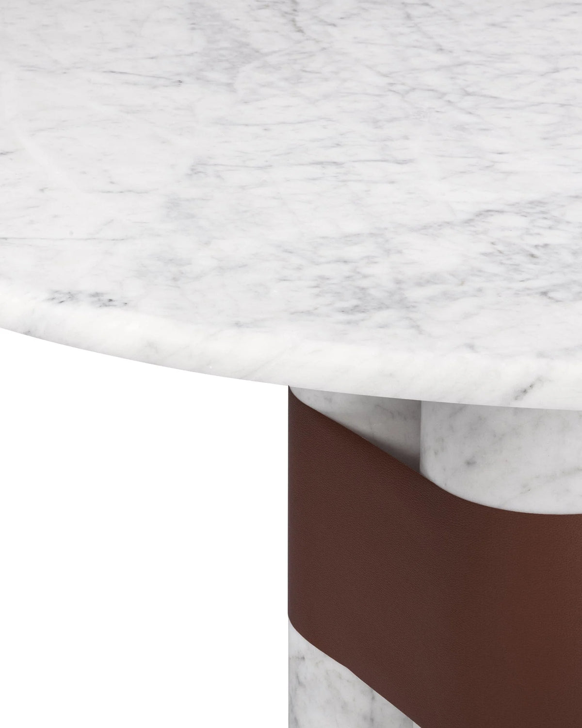 Firela™ round dining table 47in | honed white marble - tables firela | madorne