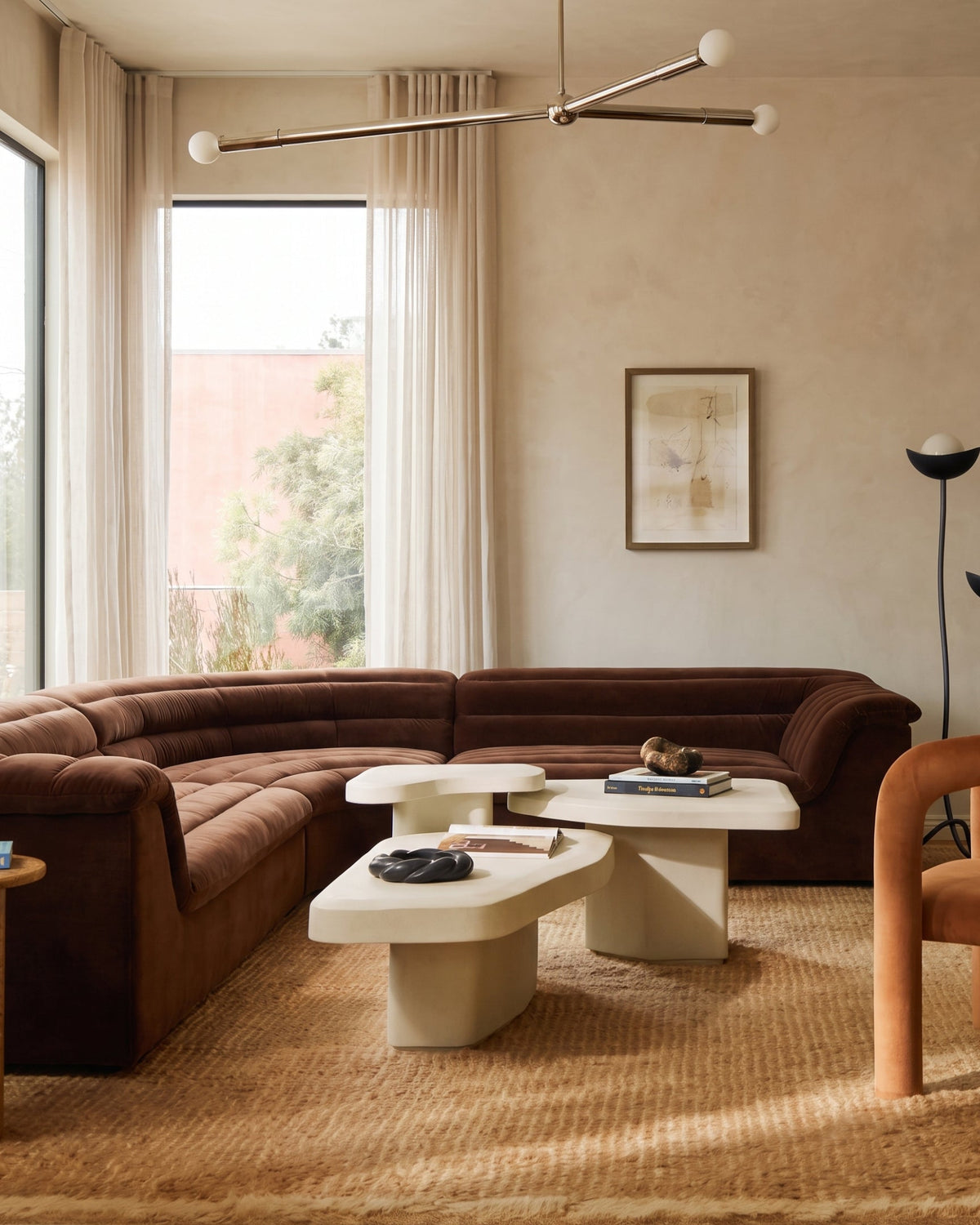 Float 04™ corner sofa | chocolate velvet - sectionals collection-inspired | madorne