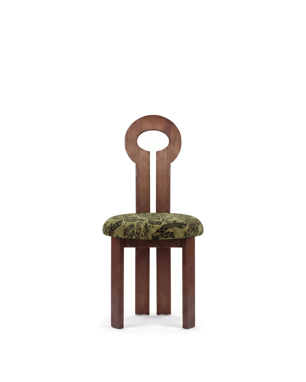 Gioco halo™ dining chair | walnut wood - olive green tiger mountain chenille - chairs halo inspired by whit | madorne