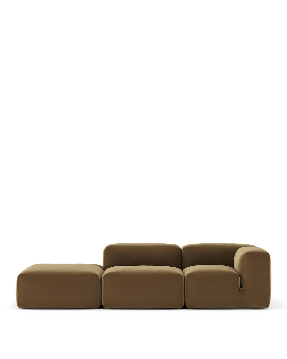 Le mur 72™ open end sofa left | luxe velvet - old gold / sectionals 72 | sectional | madorne