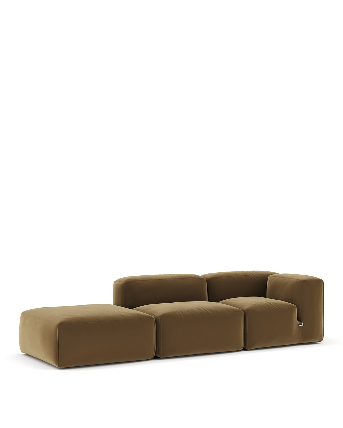 Le mur 72™ open end sofa left | luxe velvet - old gold / sectionals 72 | sectional | madorne