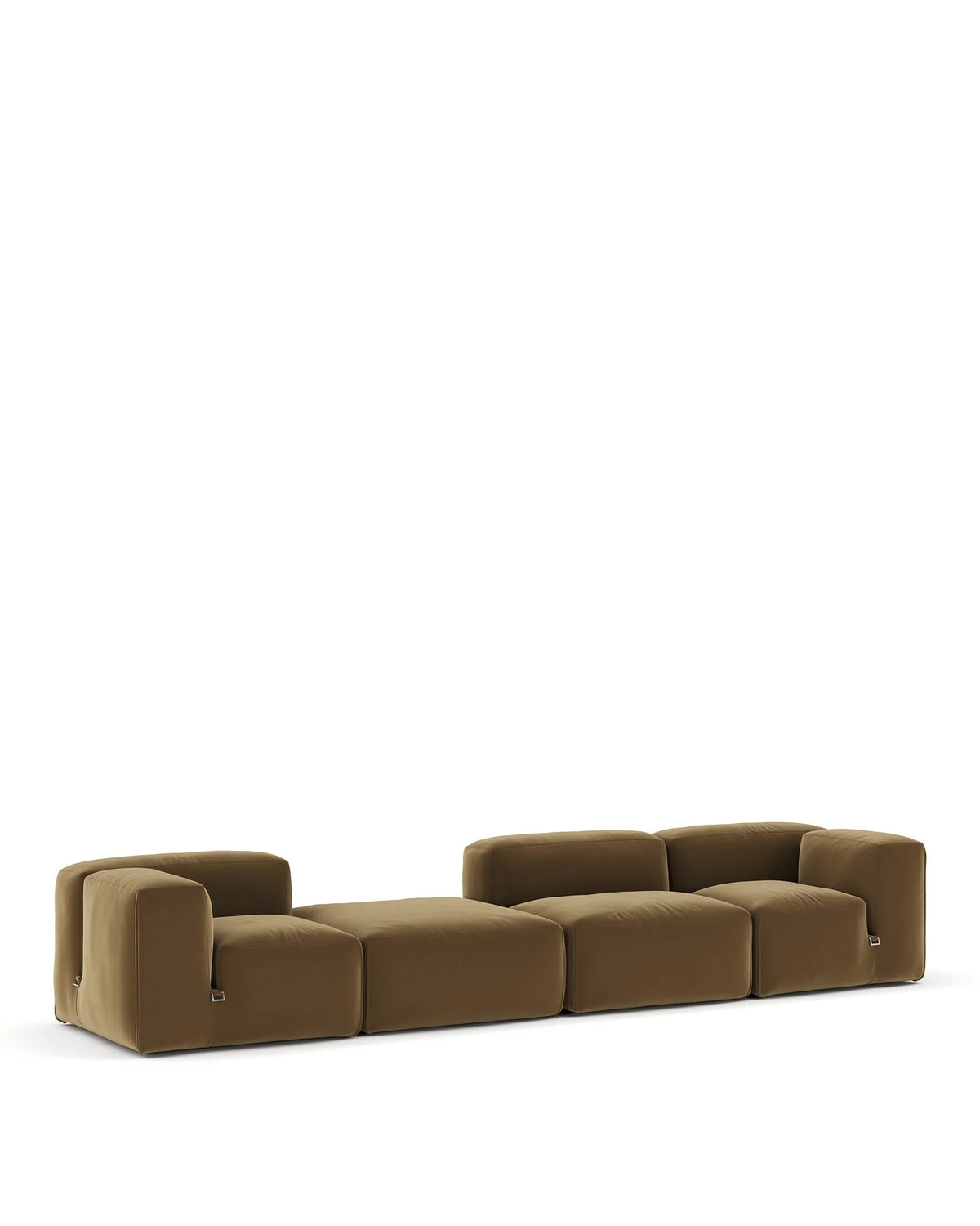 Le mur 72™ sectional sofa four seater left | old gold velvet - 4+ seaters 72 | designer section...