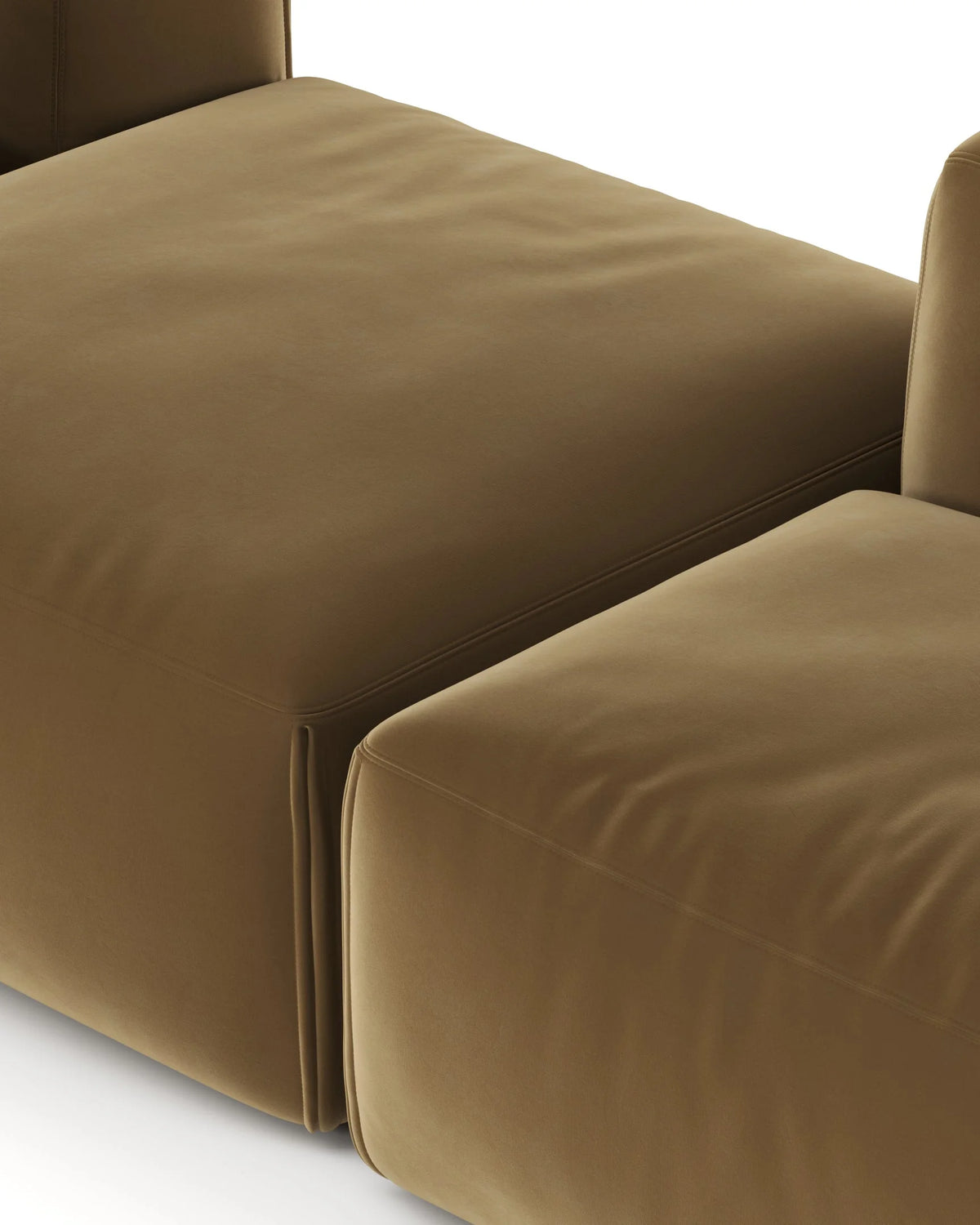 Le mur 72™ sectional sofa four seater right | old gold velvet - 4+ seaters 72 | designer sectio...