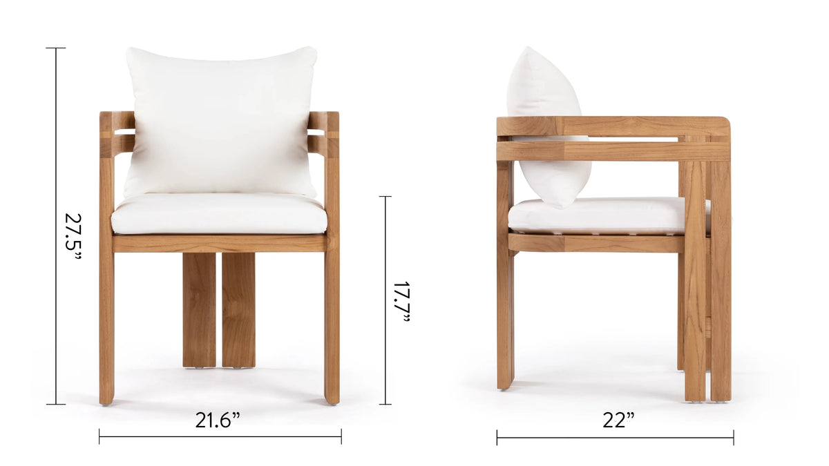 Luso™ outdoor dining chair | teak and cushion - chairs luso | madorne