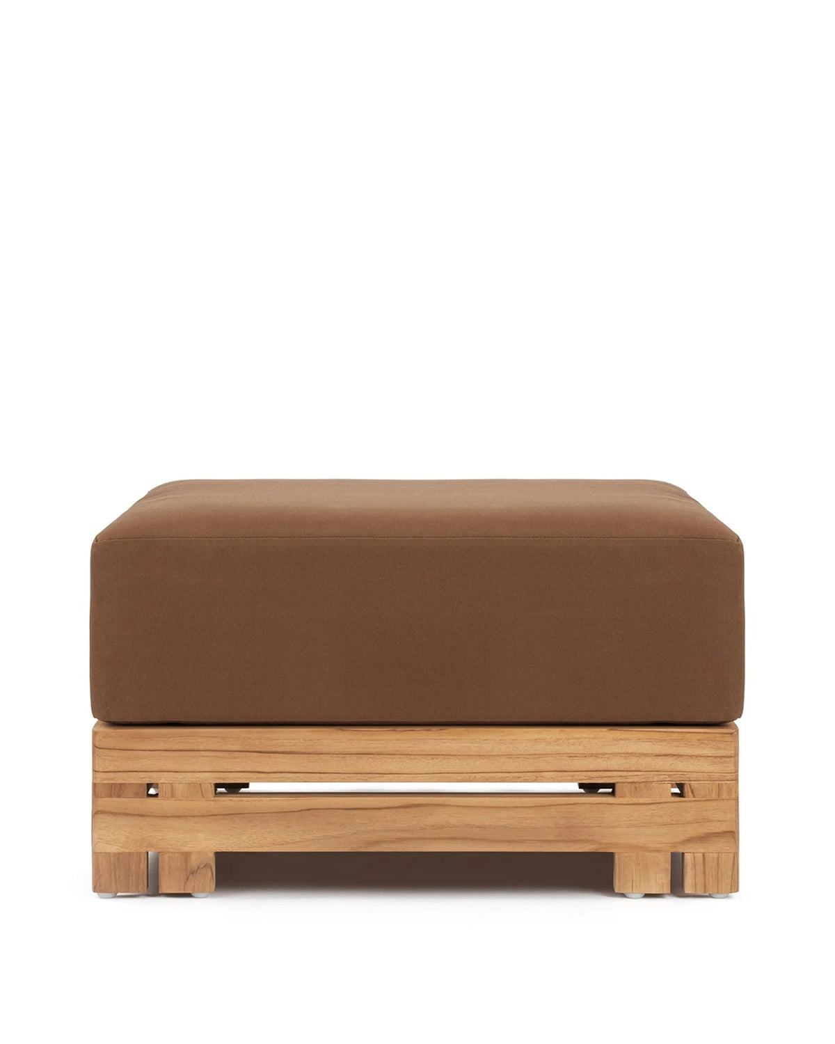 Luso™ outdoor ottoman | teak and cushion - natural with mocha cushions - stools & ottomans luso | designer | madorne