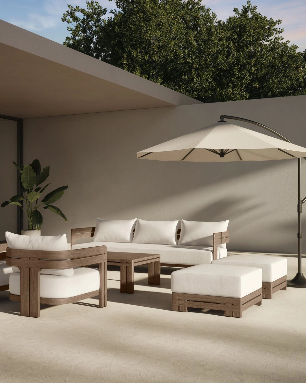 Luso™ outdoor ottoman | teak and cushion - stools & ottomans luso | designer | madorne