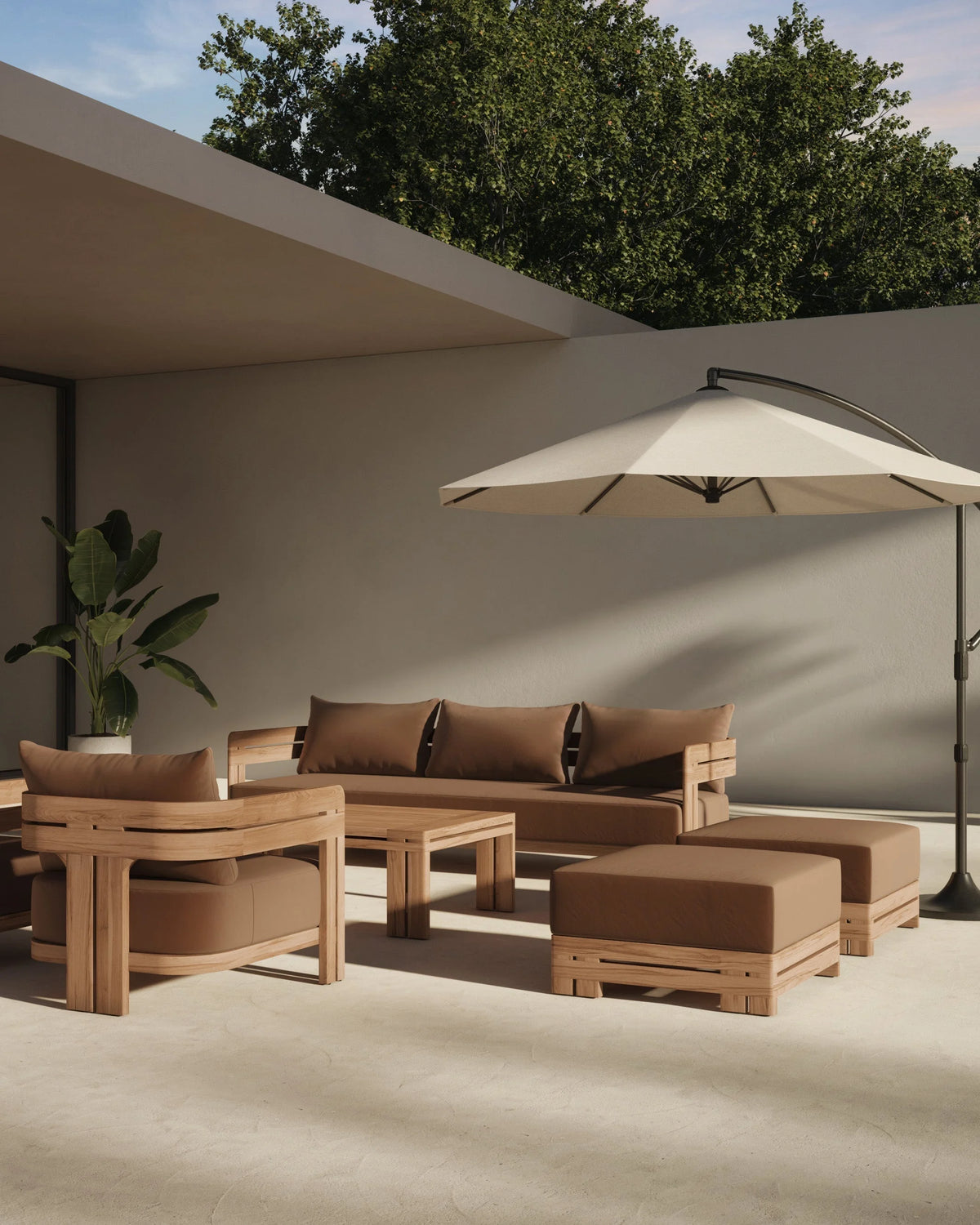 Luso™ outdoor ottoman | teak and cushion - stools & ottomans luso | designer | madorne