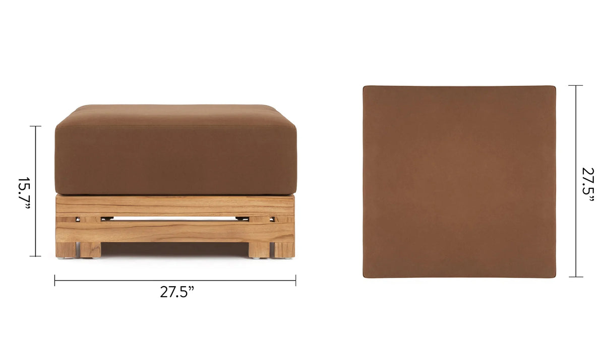 Luso™ outdoor ottoman | teak and cushion - stools & ottomans luso | designer | madorne