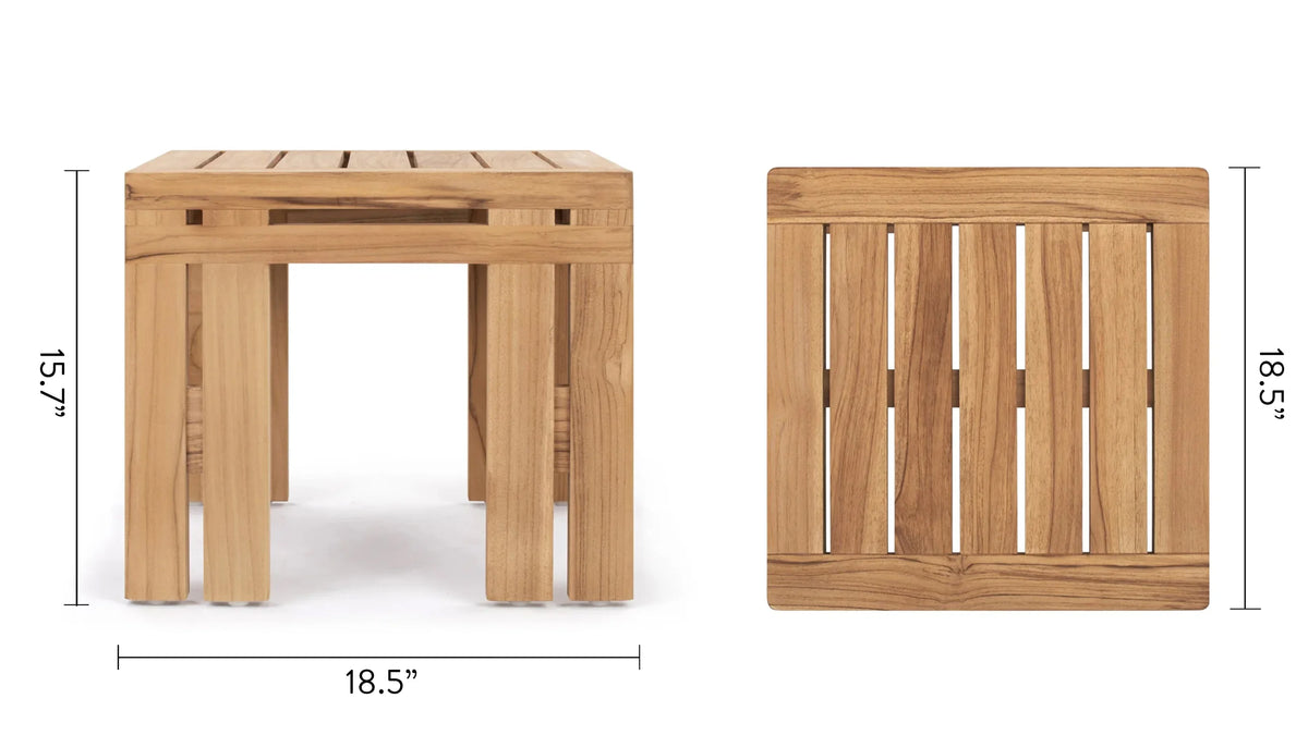 Luso™ outdoor side table | solid teak - tables luso | madorne