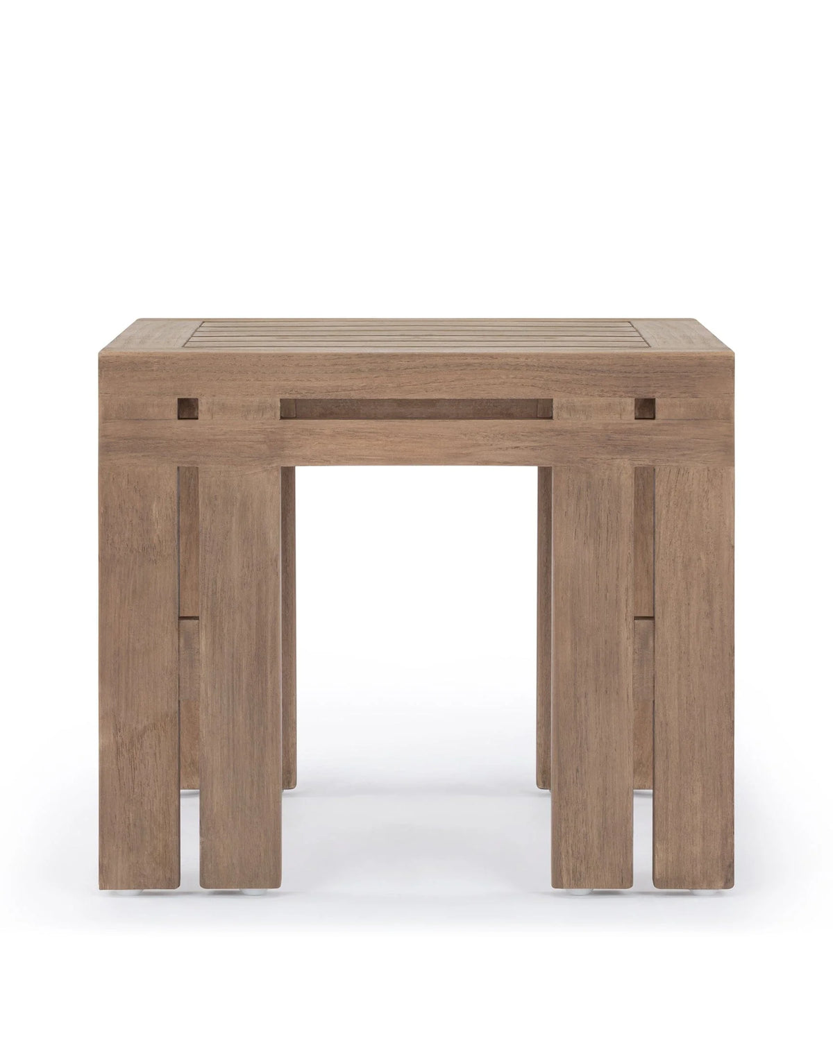 Luso™ outdoor side table | solid teak - weathered - tables luso | madorne