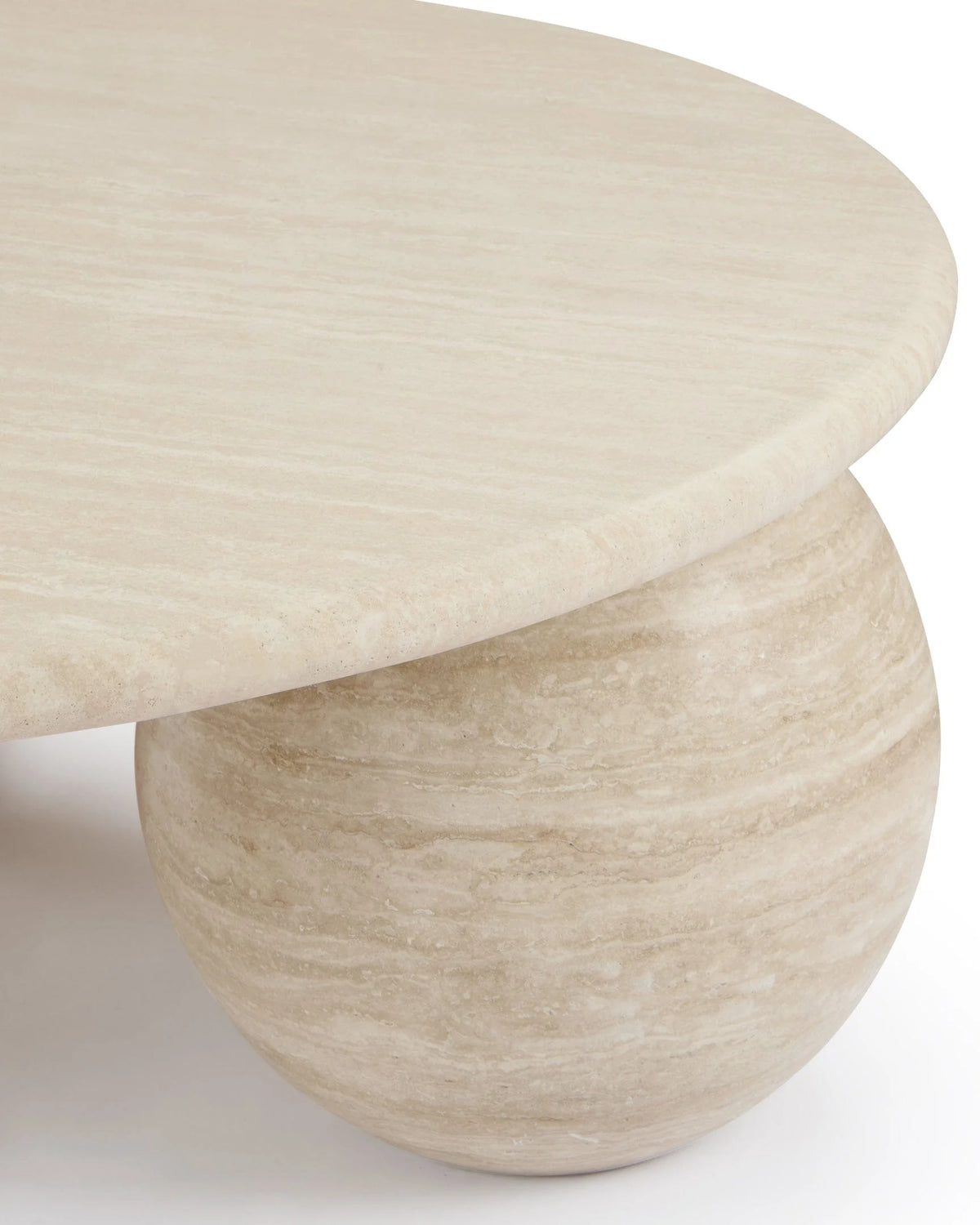 Maia orb™ coffee table | stone finish - tables three-sphere travertine | madorne