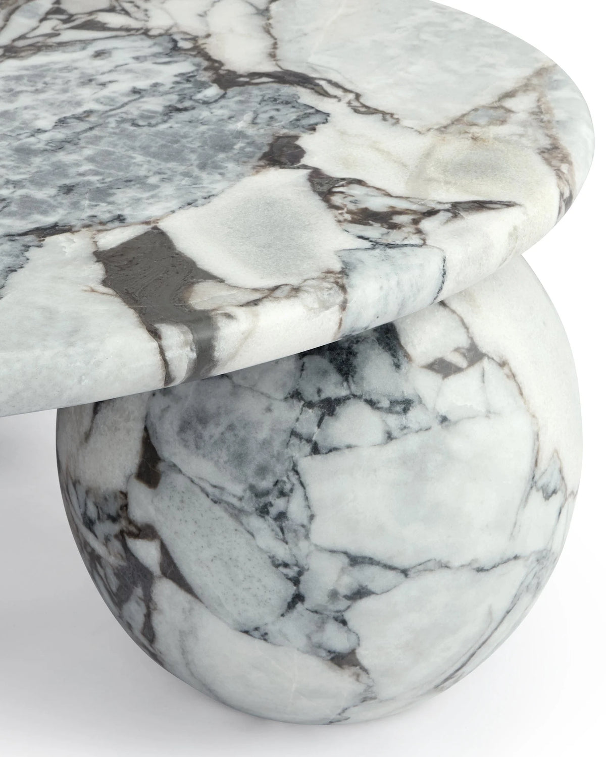 Maia orb™ coffee table | stone finish - tables three-sphere travertine | madorne