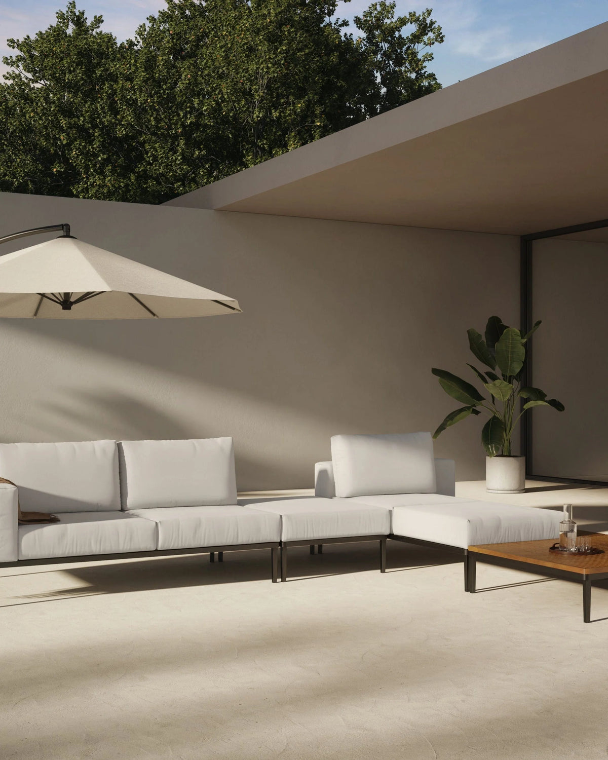 Marca™ outdoor two seater sofa left arm | shell performance weave - module / 2 seaters marca | designer two-seater...