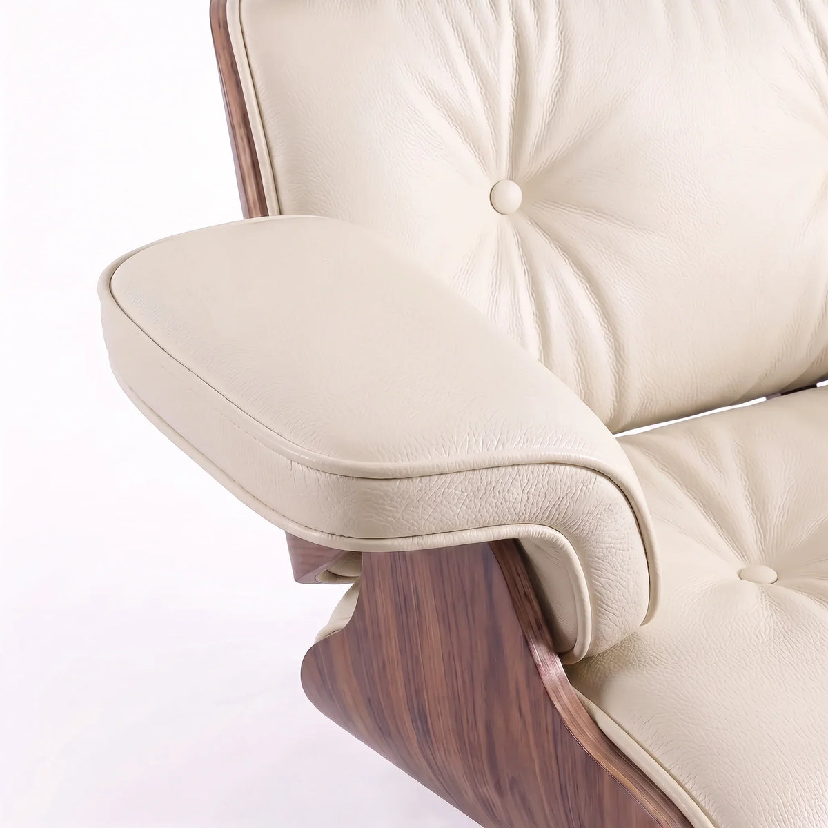 Marlow Lounge Chair and Ottoman in full-grain leather and molded veneer | Madorne