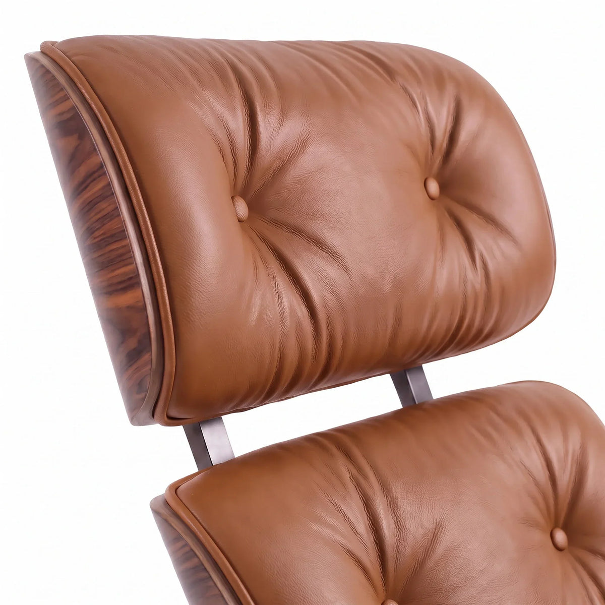 Marlow Lounge Chair and Ottoman in Chocolate leather and Palisander veneer | Madorne