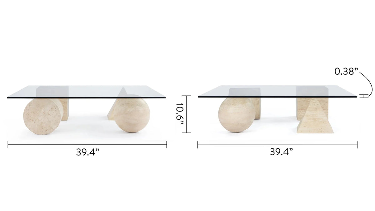 Meta 79™ coffee table | glass and stone - tables 79 | madorne