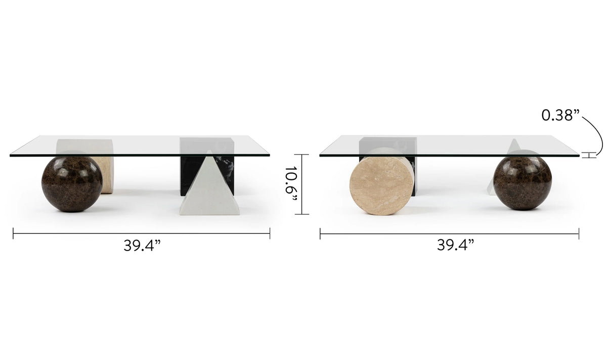 Meta 79™ coffee table | glass and stone - tables 79 | madorne