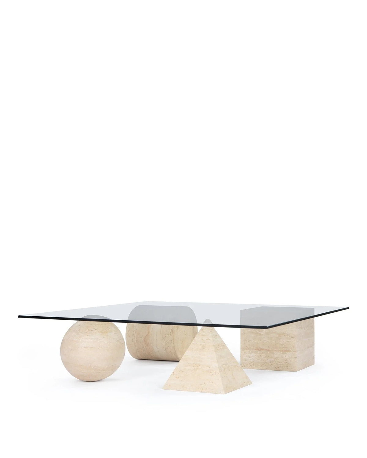 Meta 79™ coffee table | glass and stone - travertine - tables 79 | madorne