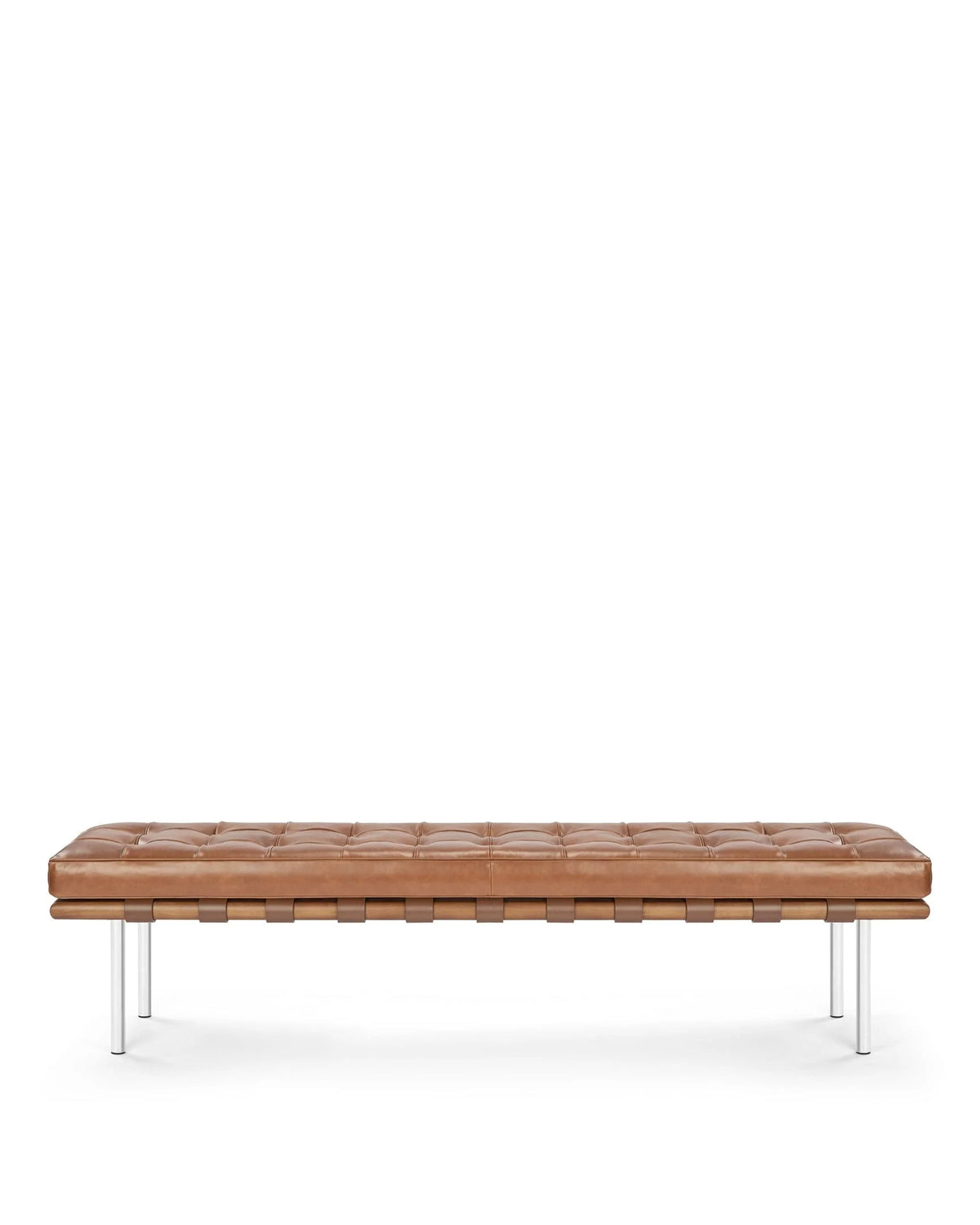 Midtown™ three-seater bench | tailored upholstery - tan premium leather - benches & daybeds midtown | upholstered