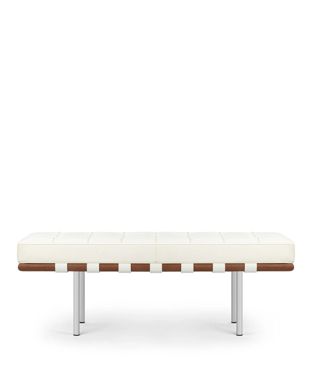 Midtown™ two-seater bench | tailored upholstery - ivory premium leather - benches & daybeds midtown | upholstered