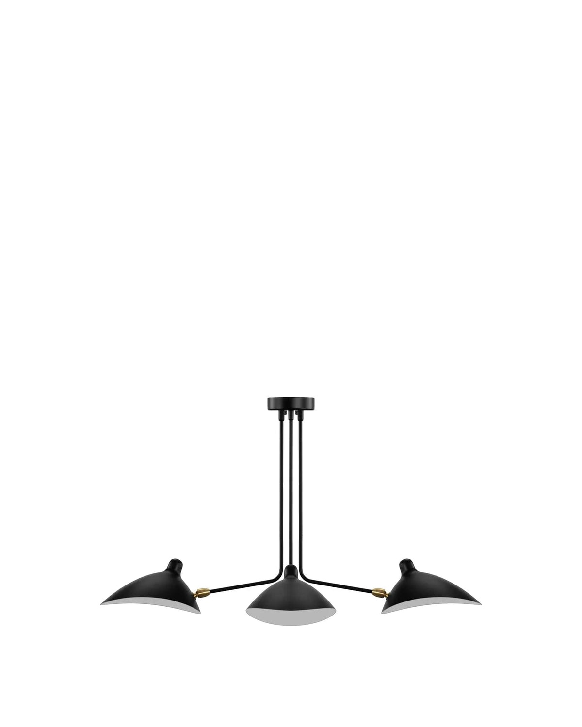 Milo 53™ three-arm ceiling light | sculptural metal - black - lighting 53 | madorne