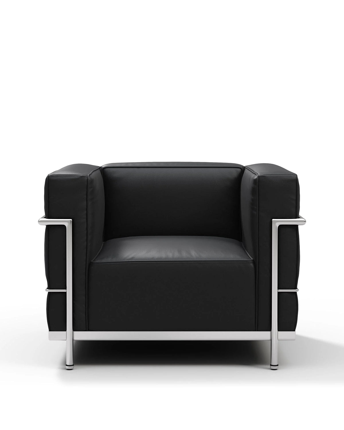 Modulor grand 28™ lounge chair | external steel frame - vintage black vegan leather - chairs 28 | designer | madorne