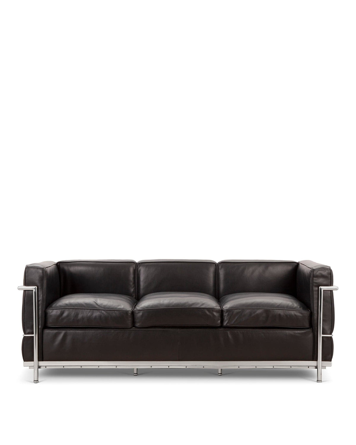 Modulor petit 28™ three-seater sofa | black leather - midnight premium / three seater / modele - 3 seaters 28 | madorne