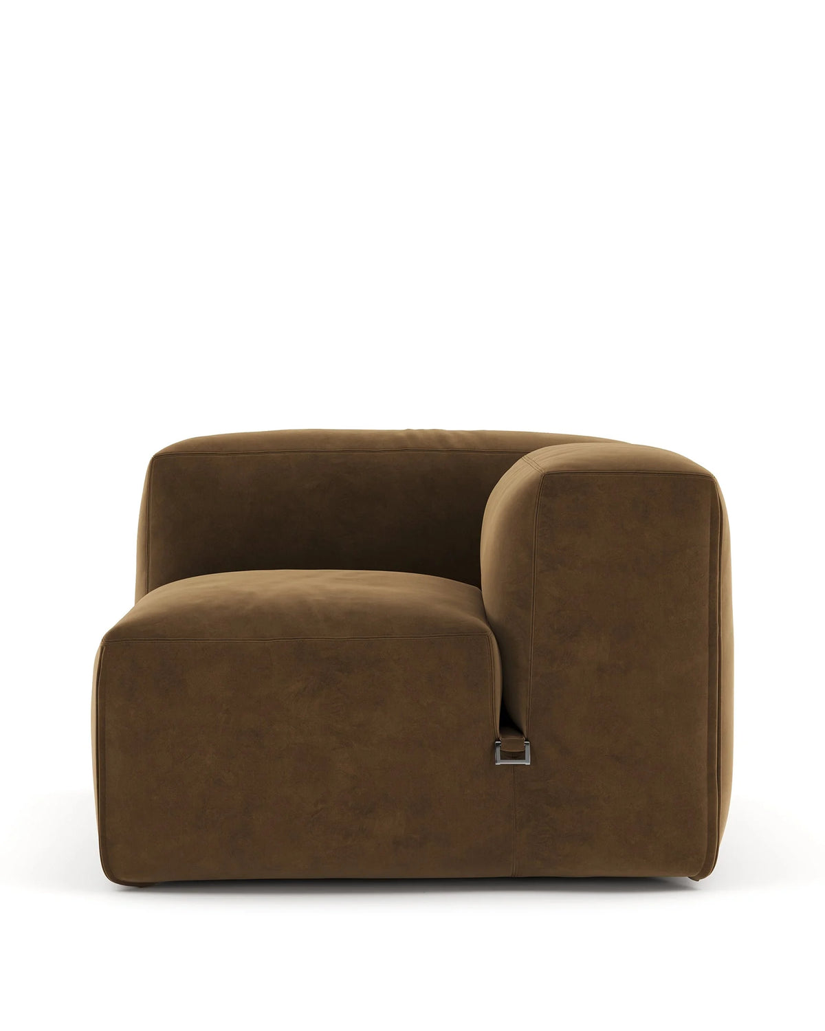 Mura 72™ right-arm module | modular upholstery - brown vegan suede - modules 72 | sofa element | madorne
