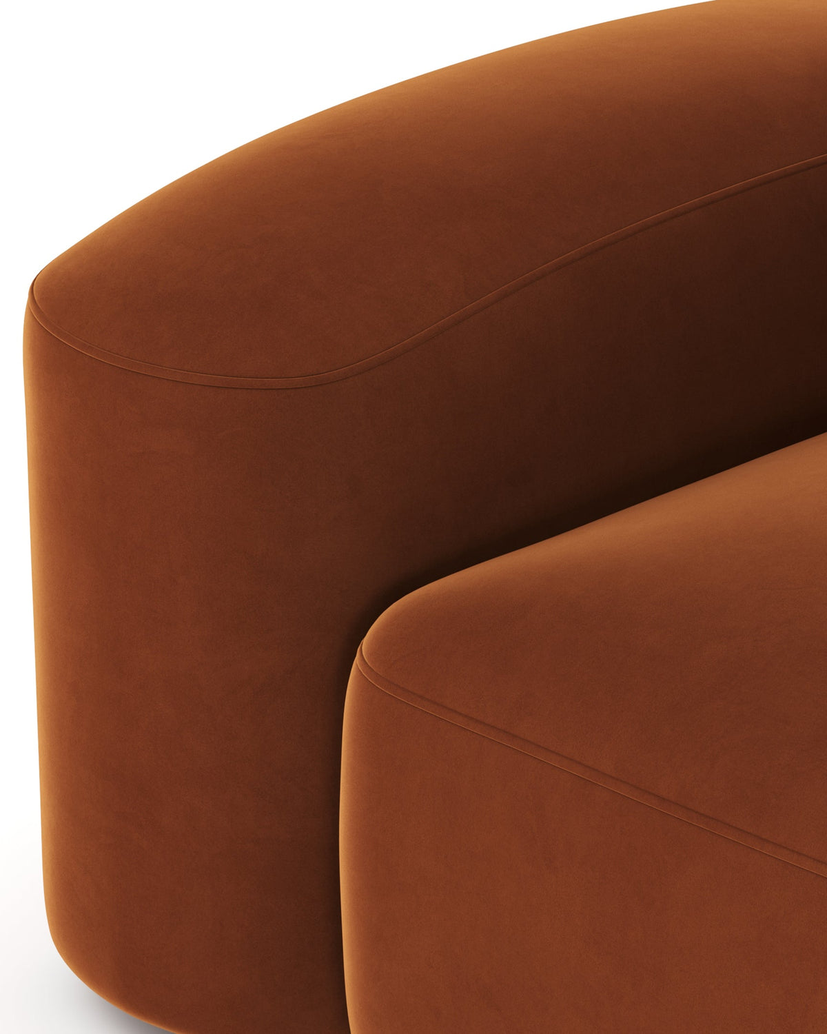 Musa™ left-arm module | burnt orange velvet - modules muse sofa collection-inspired | madorne