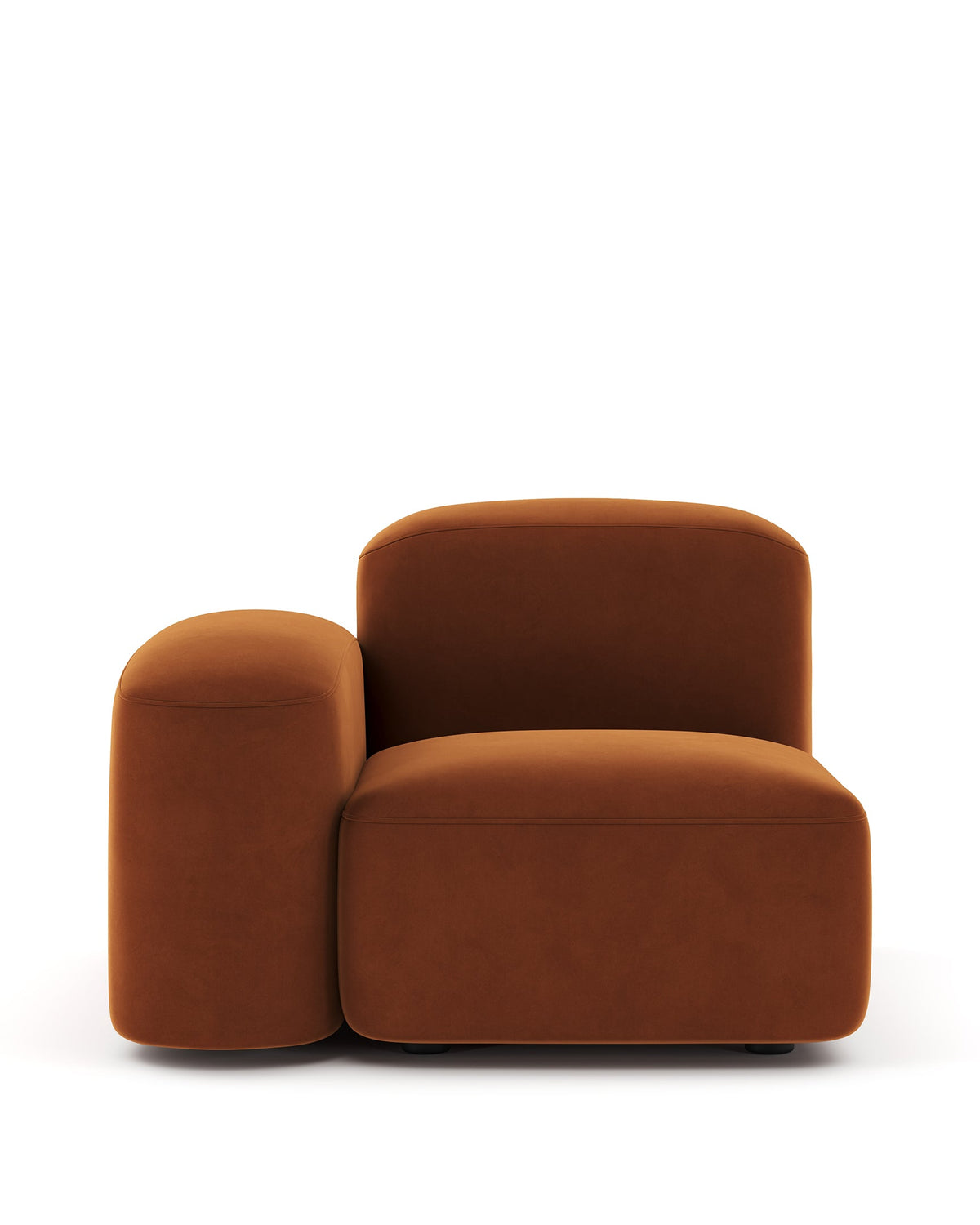 Musa™ left-arm module | burnt orange velvet - modules muse sofa collection-inspired | madorne