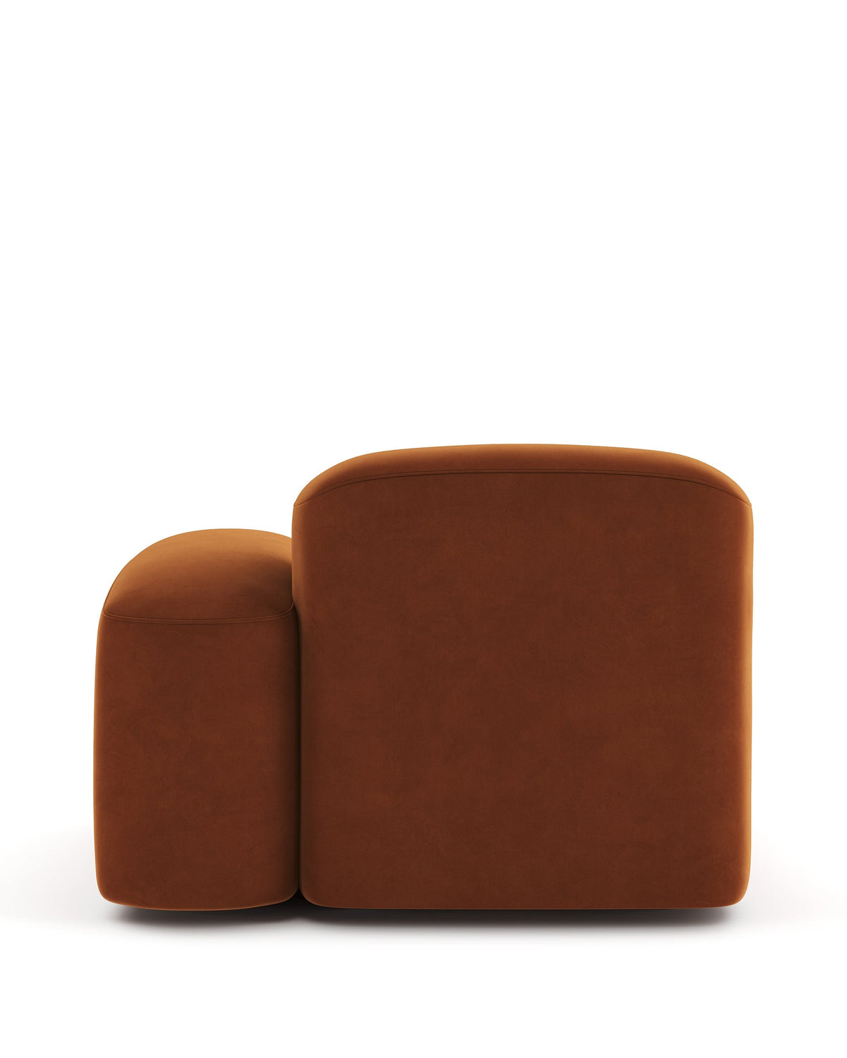 Musa™ right-arm module | burnt orange velvet - modules muse sofa collection-inspired | madorne