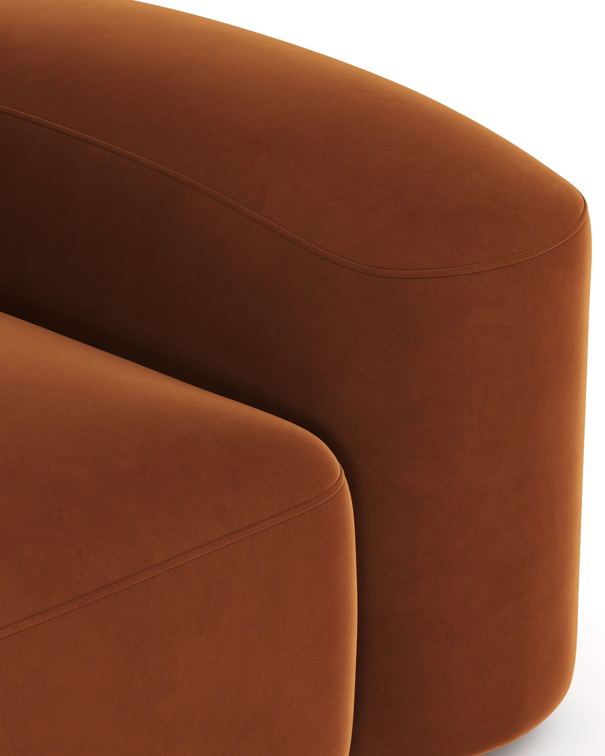 Musa™ right-arm module | burnt orange velvet - modules muse sofa collection-inspired | madorne