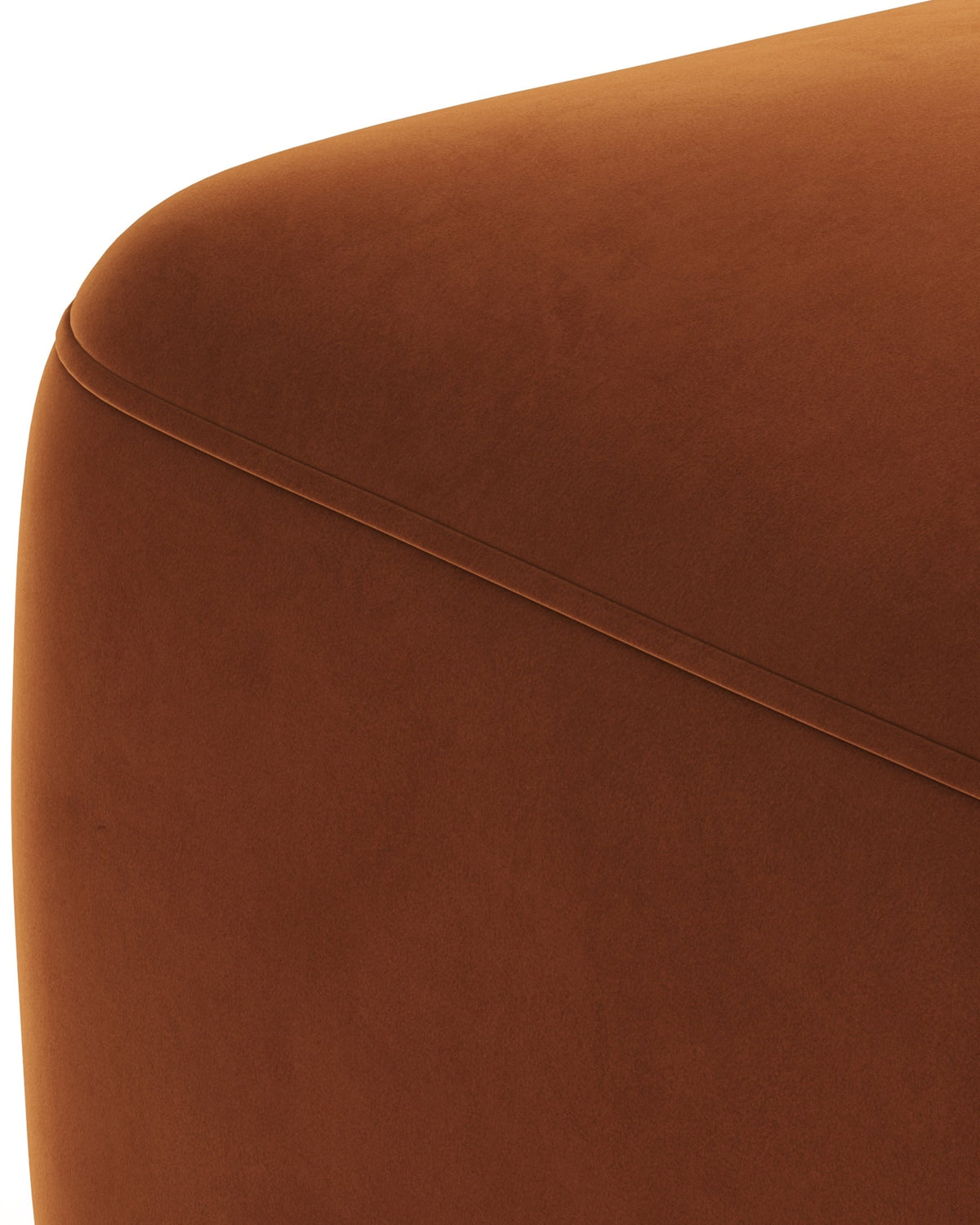 Musa™ right-arm module | burnt orange velvet - modules muse sofa collection-inspired | madorne