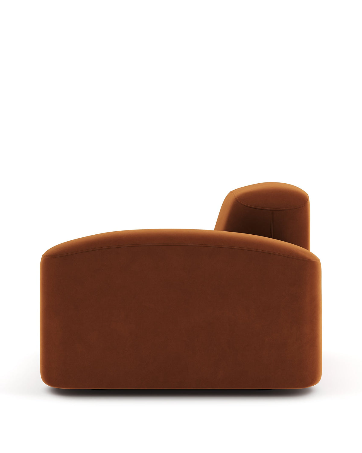 Musa™ right-arm module | burnt orange velvet - modules muse sofa collection-inspired | madorne