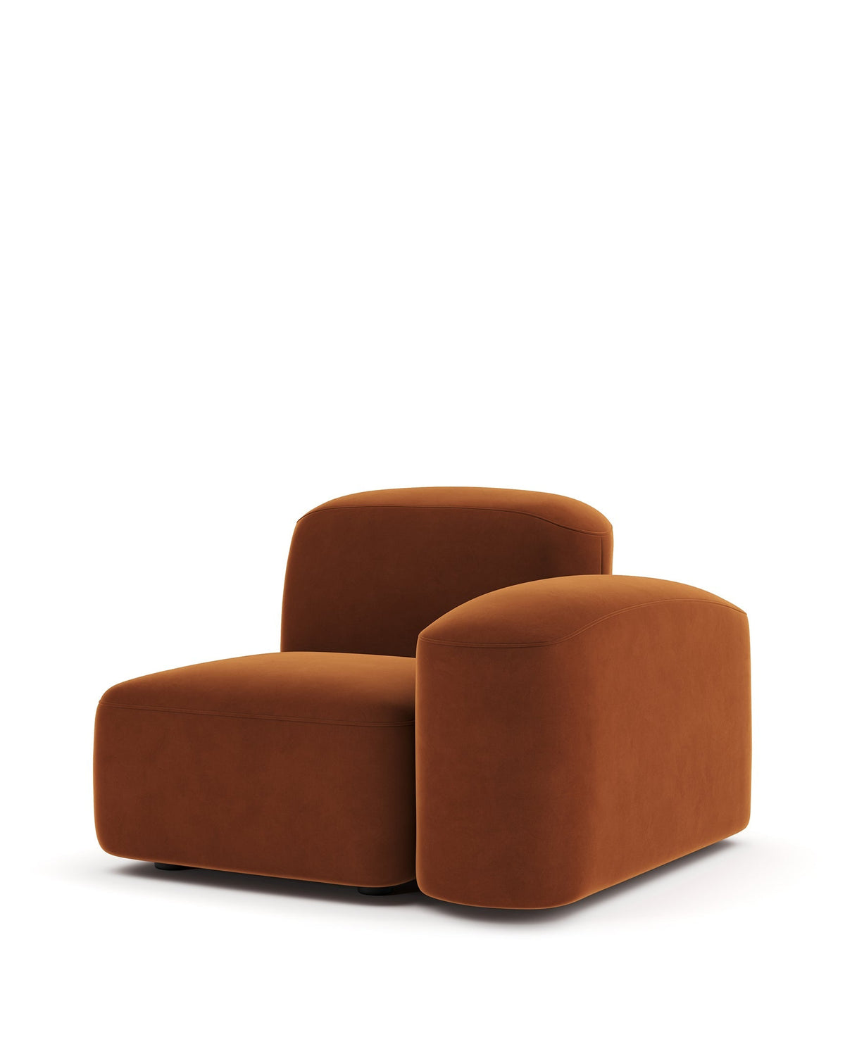 Musa™ right-arm module | burnt orange velvet - modules muse sofa collection-inspired | madorne