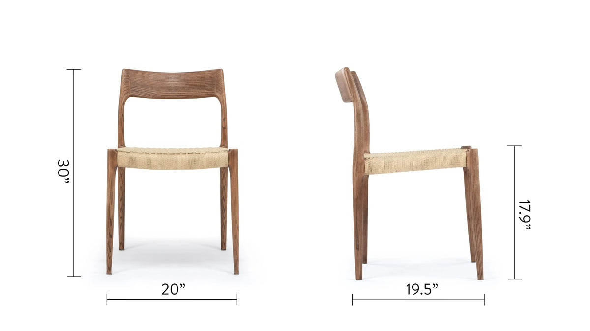 No. 77™ side chair | wood and woven seat - dining chairs 77 | modern | madorne
