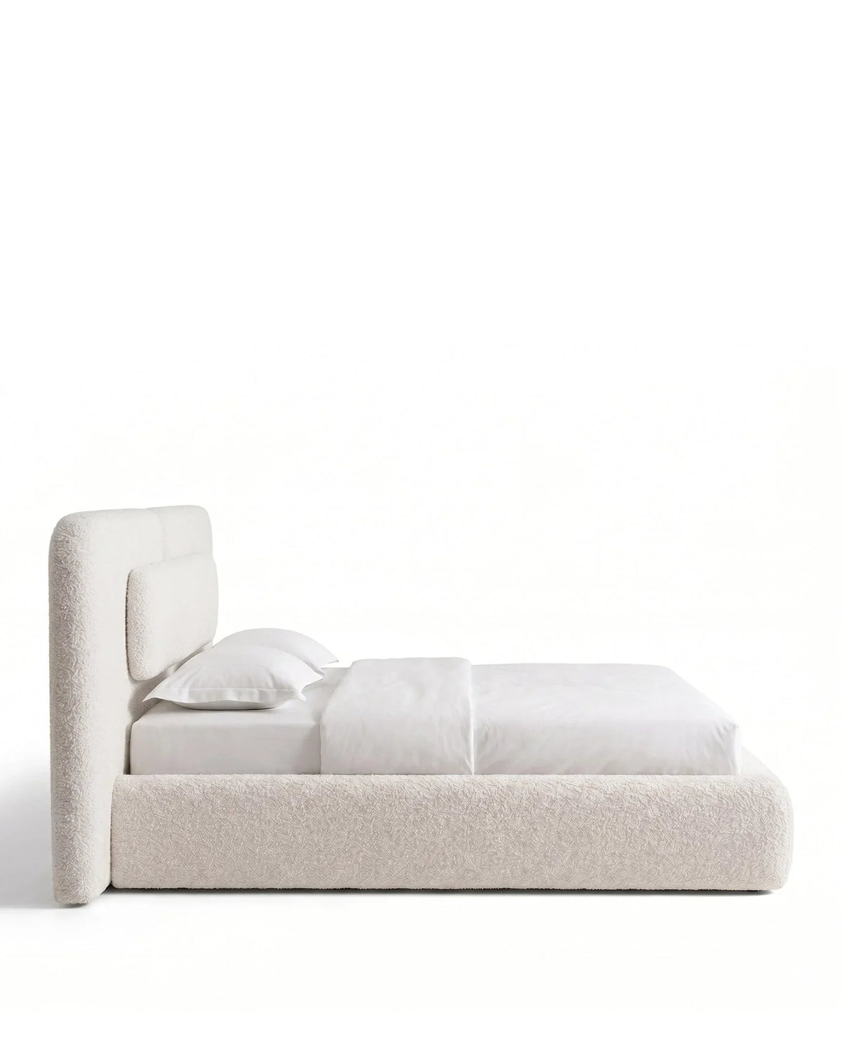Novara™ queen bed | boucle wool - beds novara | modern | contemporary design | madorne