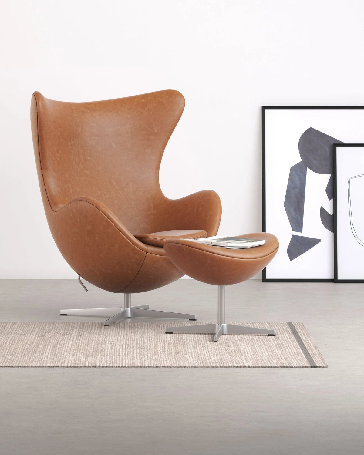 Ovo 58™ ottoman | upholstered footstool - stools & ottomans egg chair inspired by arne jacobsen | madorne