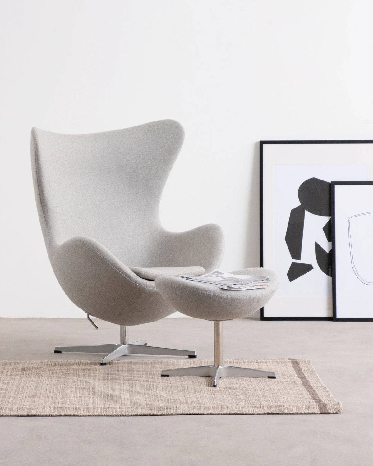 Ovo 58™ ottoman | upholstered footstool - stools & ottomans egg chair inspired by arne jacobsen | madorne