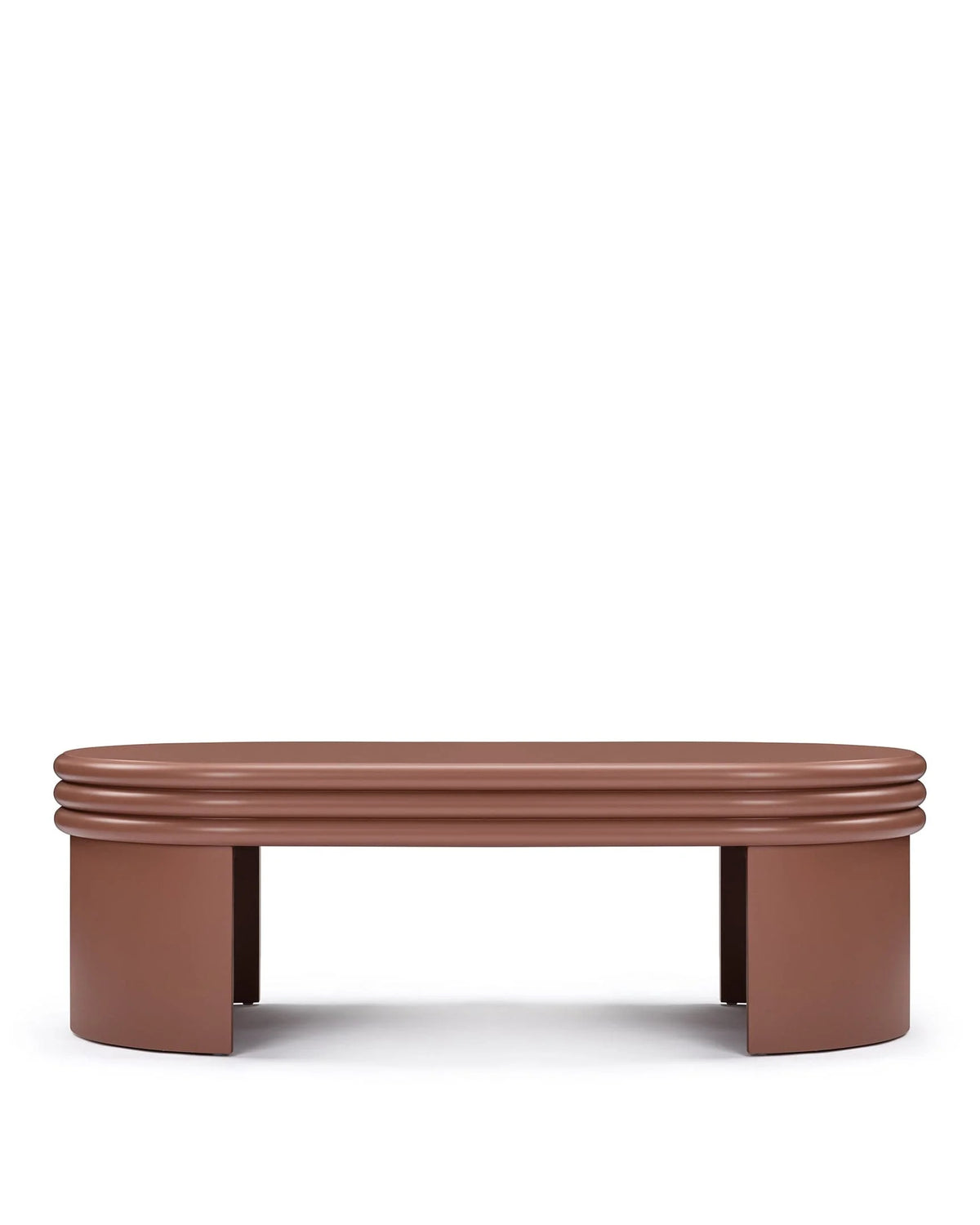 Pasca™ oval coffee table | lacquered form - terracotta - tables pasca | madorne