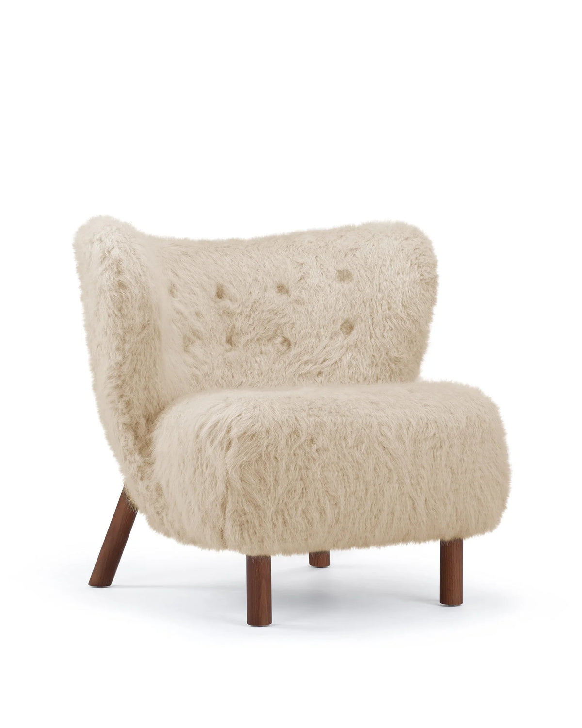 Petral 38™ lounge chair | winged back - almond long hair sherpa - chairs 38 | designer | madorne