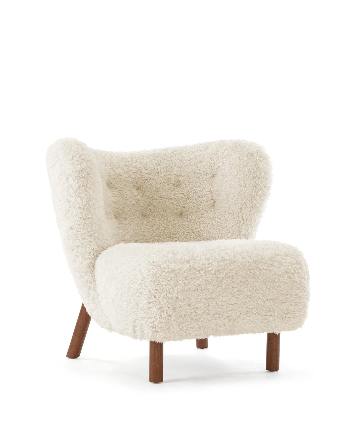 Petral 38™ lounge chair | winged back - white long hair sherpa - chairs 38 | designer | madorne