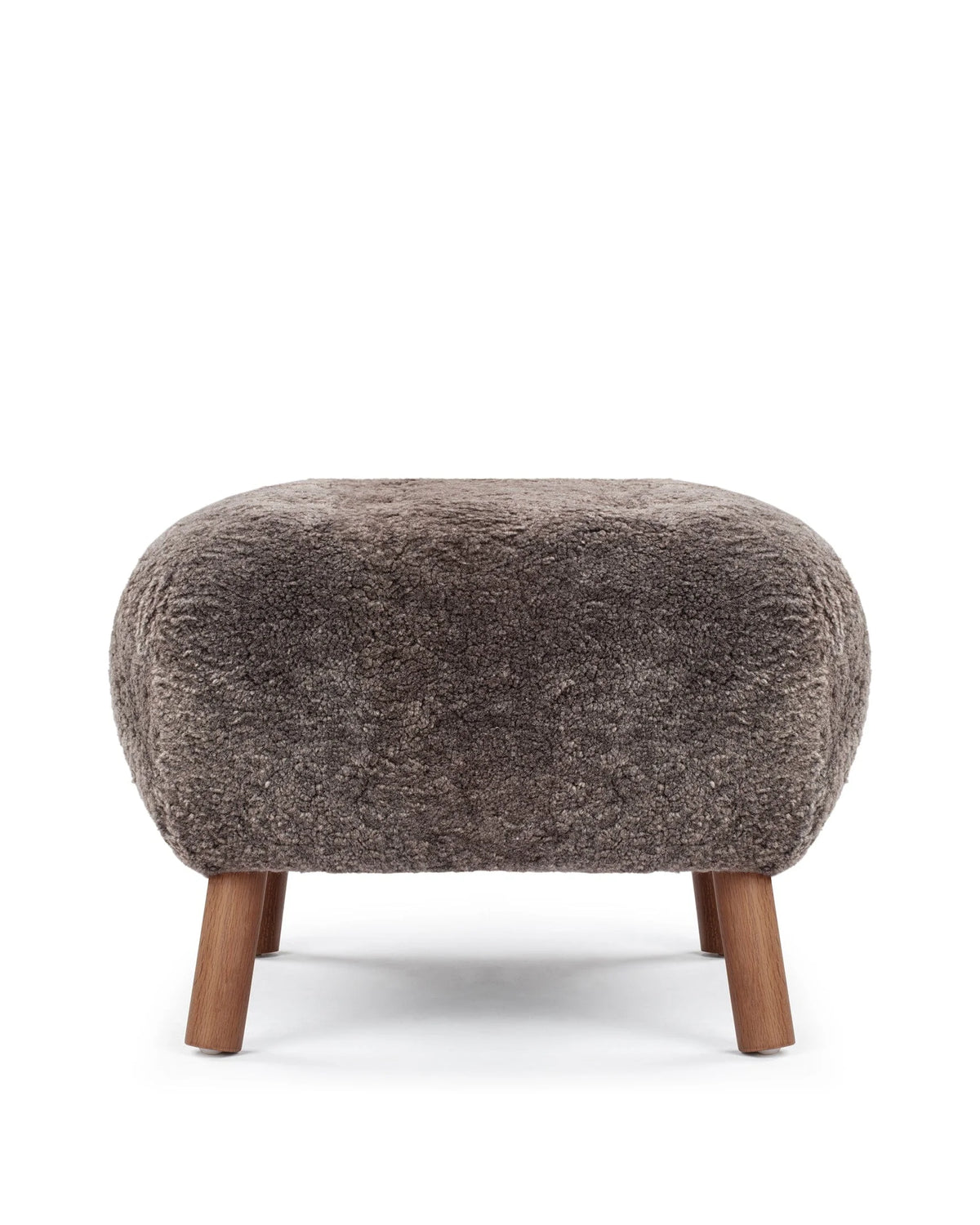 Petral 38™ ottoman | sheepskin and walnut - frosted coco luxe - stools & ottomans 38 | modern | contemporary design