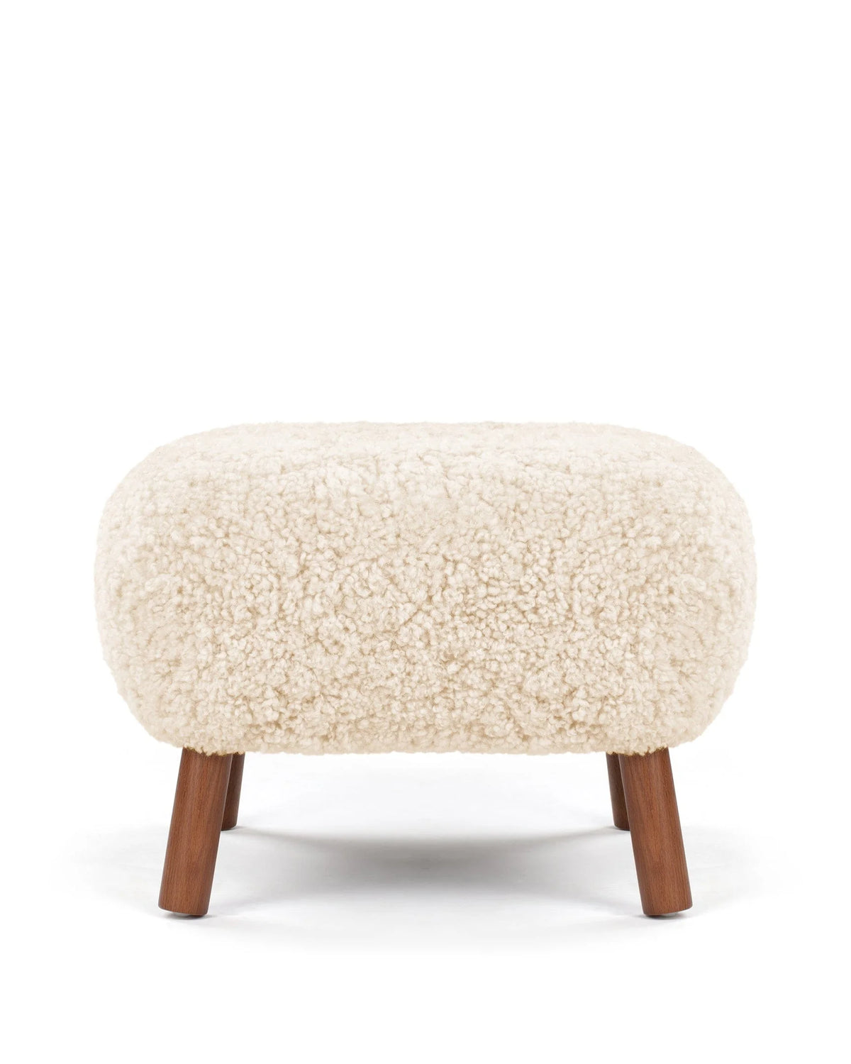 Petral 38™ ottoman | sheepskin and walnut - natural luxe - stools & ottomans 38 | modern | contemporary design | mad...