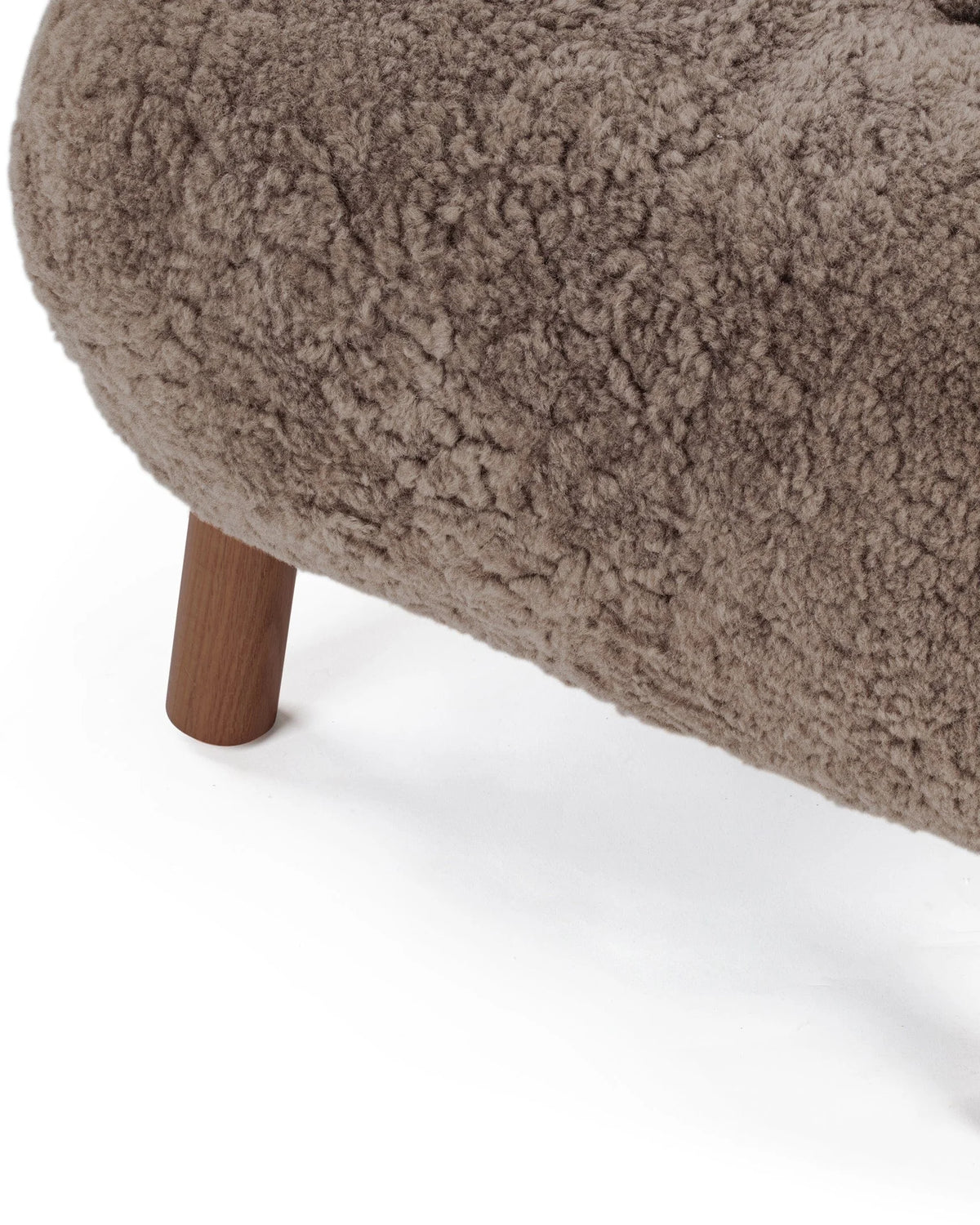 Petral 38™ ottoman | sheepskin and walnut - stools & ottomans 38 | modern | contemporary design | mad...