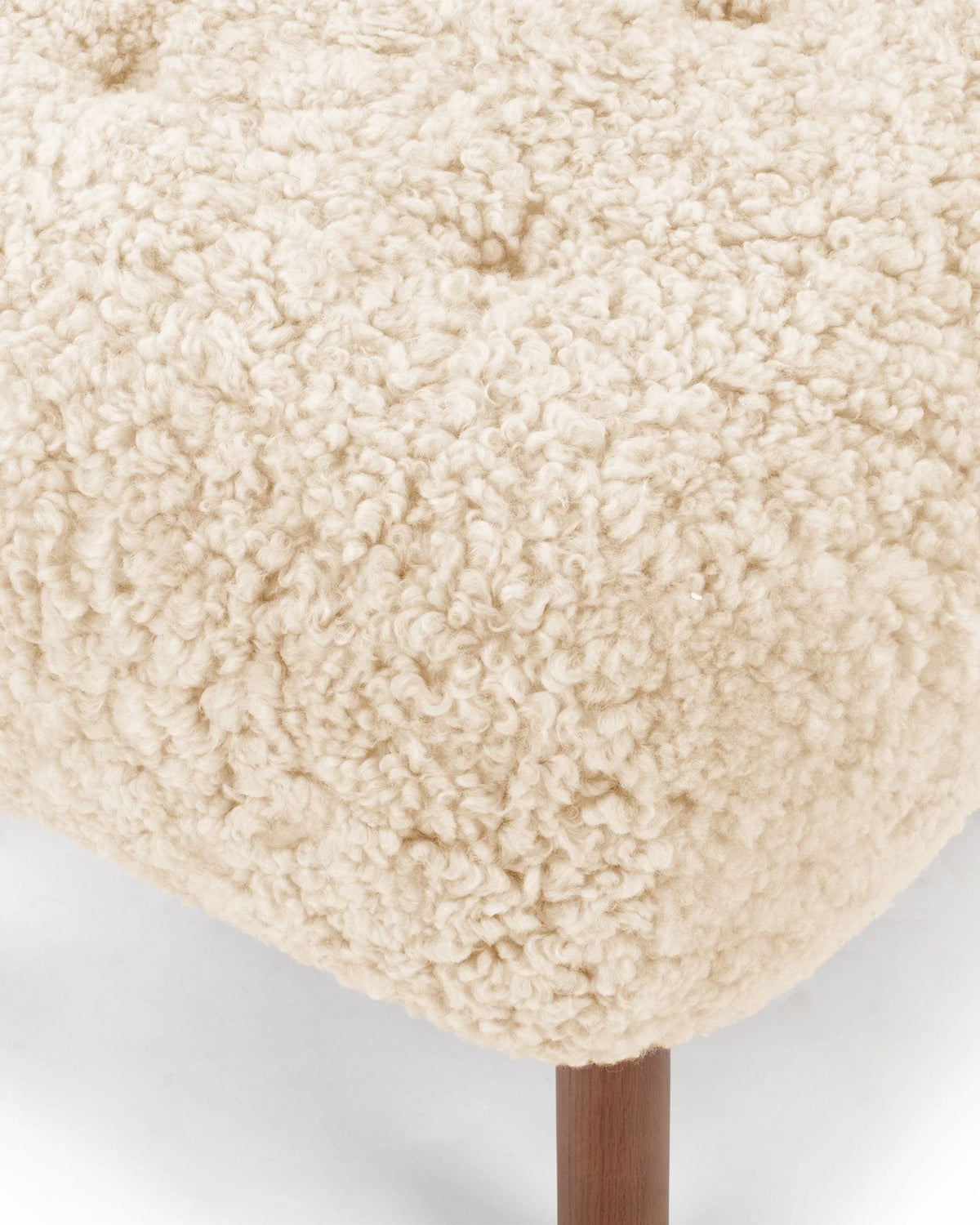 Petral 38™ ottoman | sheepskin and walnut - stools & ottomans 38 | modern | contemporary design | mad...
