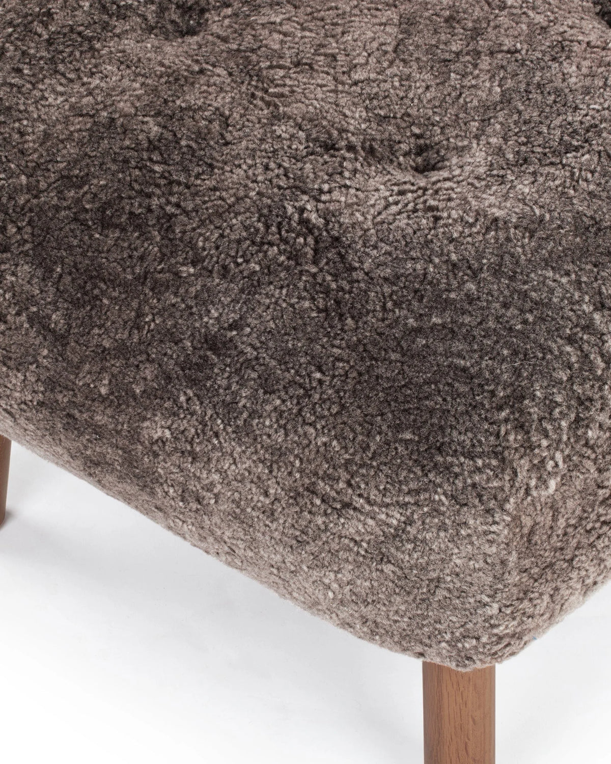 Petral 38™ ottoman | sheepskin and walnut - stools & ottomans 38 | modern | contemporary design | mad...