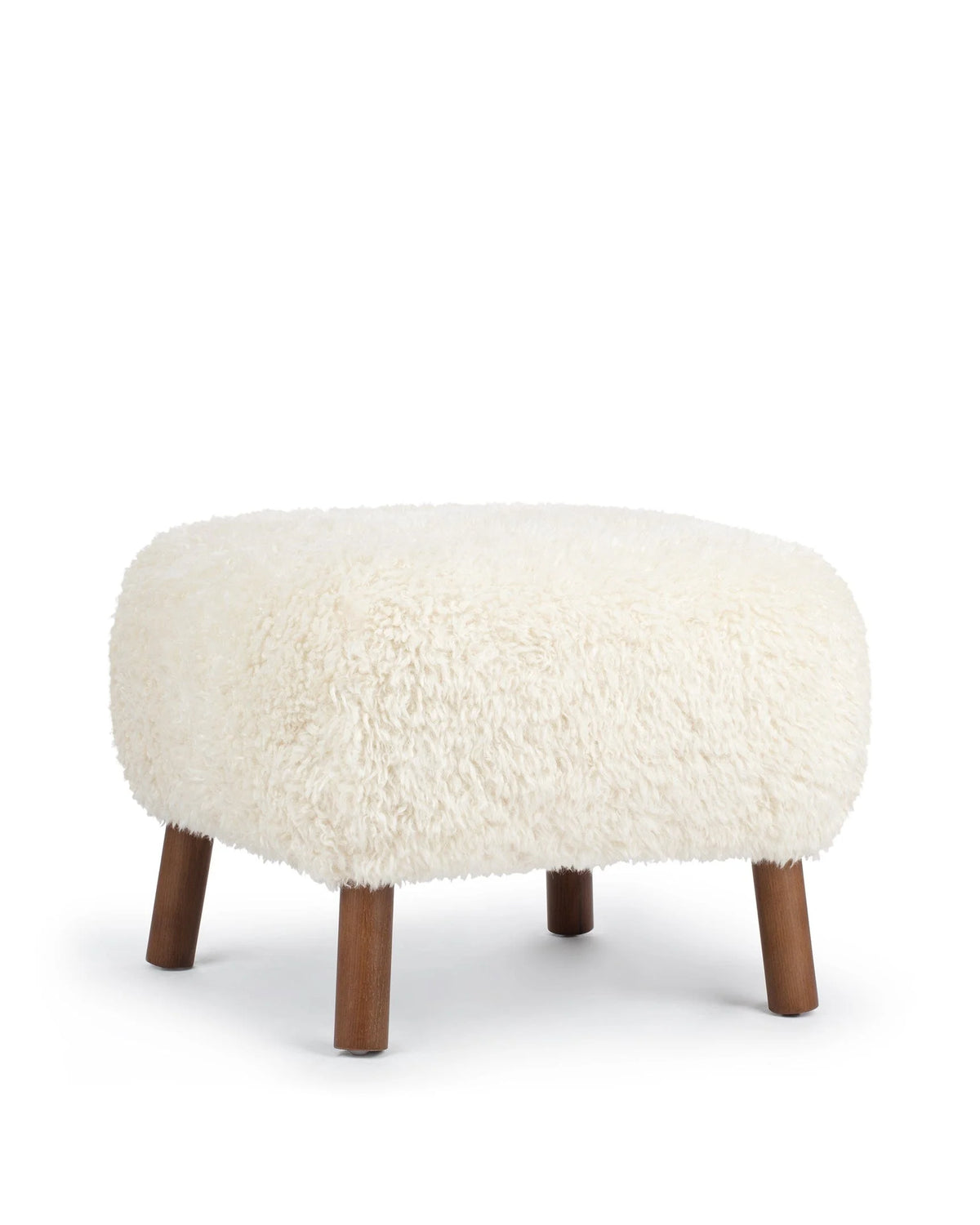 Petral 38™ ottoman | sheepskin and walnut - stools & ottomans 38 | modern | contemporary design | mad...