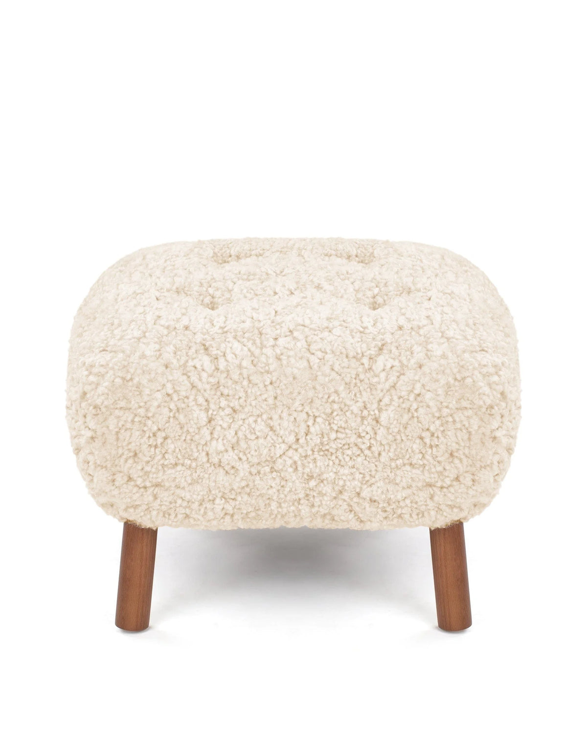 Petral 38™ ottoman | sheepskin and walnut - stools & ottomans 38 | modern | contemporary design | mad...