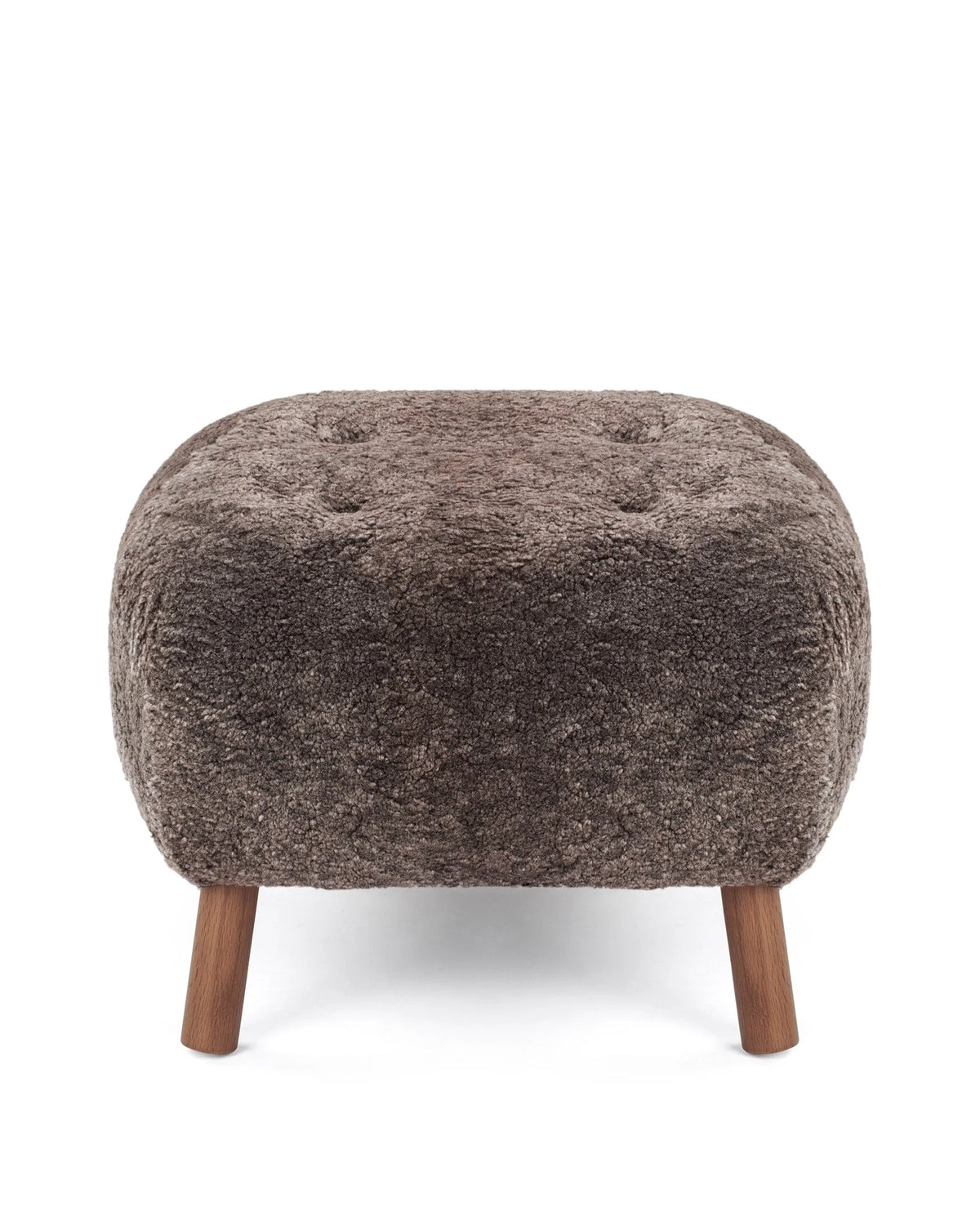 Petral 38™ ottoman | sheepskin and walnut - stools & ottomans 38 | modern | contemporary design | mad...